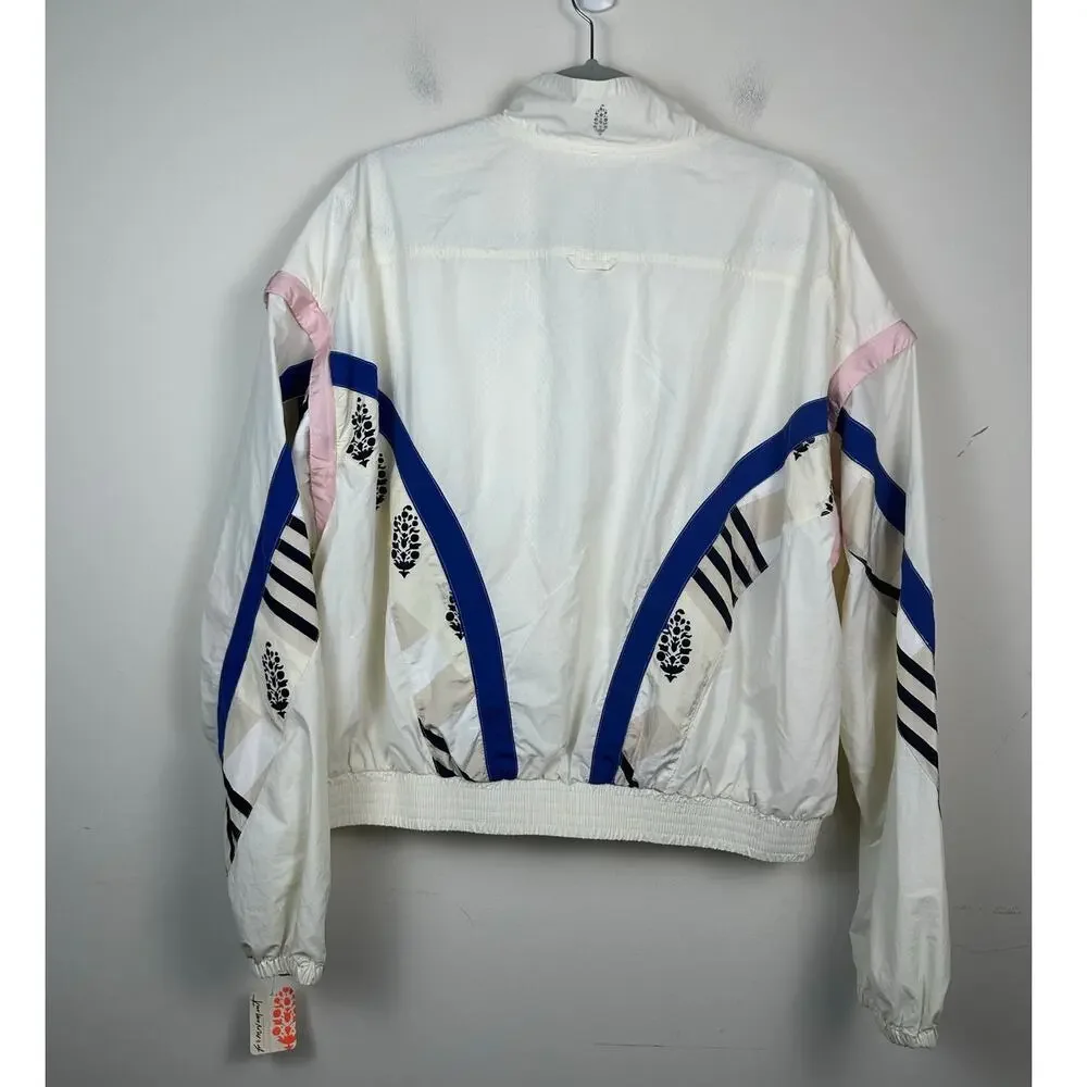 Free People Movement Track In Action Jacket Vest Ivory Combo Size XL Windbreaker